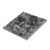 モノクロ トリッピー ライン ポートレート タイル (側面)