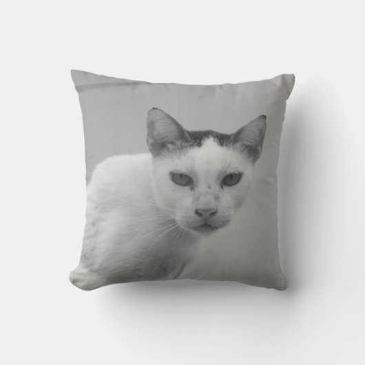 モノクロ - ネコ 02 クッション (正面)