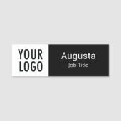 モノクロ ネームタグ 企業 ロゴ プロフェッショナル (正面)