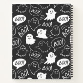 モノクロ ハロウィン ドゥードル パターン ノートブック (裏面)