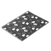 モノクロ ハロウィン ドットパターン ノートブック (左側)