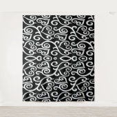 モノクロ ハート プリント タペストリー (正面)