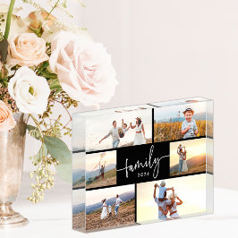 モノクロ ファミリー フォト ブロック