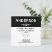 モノクロ ファミリー リユニオン スクエア シンプル 招待状 (スタンド正面)