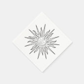 モノクロ ファンシー 太陽 天体 誕生日 スタンダードカクテルナプキン (角)