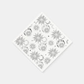 モノクロ ファンシー 太陽 天体 誕生日 スタンダードカクテルナプキン (角)