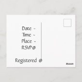 モノクロ フラッパースタイルのウェディングシャワー招待状 ポストカード (裏面)