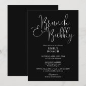 モノクロ ブランシュ & バブル ブライズシャワー 招待状 (正面/裏面)