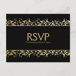 モノクロ ベビーズブレス ウェディング RSVP カード