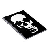 モノクロ ポップアート スカル おしゃれ クール ノートブック (右側)
