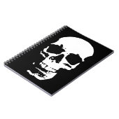 モノクロ ポップアート スカル おしゃれ クール ノートブック (左側)