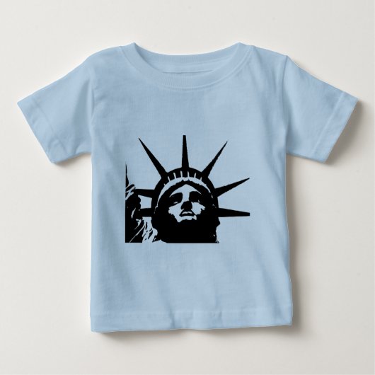 モノクロ ポップアート 自由の女神像 ベビーTシャツ (正面)