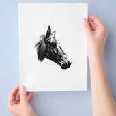 モノクロ ポップアート 馬 チラシ (手)