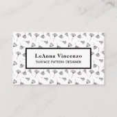 モノクロ ミニマリスト タンポポ ボタニカル 名刺 (正面)