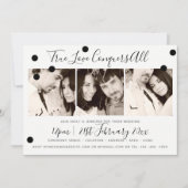 モノクロ ミニマリスト ブラック ホワイト - 3枚の写真を追加してください 招待状 (正面)