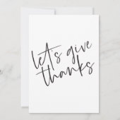 モノクロ ミニマルな感謝祭の招待状 招待状 (裏面)