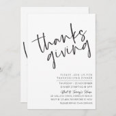 モノクロ ミニマルな感謝祭の招待状 招待状 (正面/裏面)