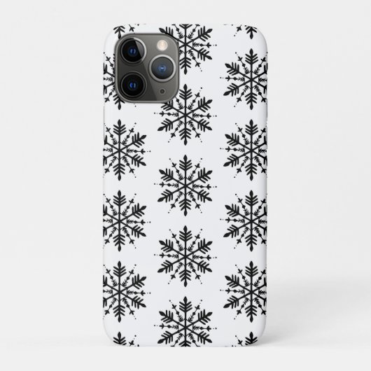 モノクロ ミニマルな雪の結晶のグラフィック Case-Mate iPhoneケース (裏)