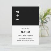 モノクロ ミニマルイニシャル結婚式I 招待状 (スタンド正面)