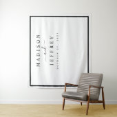 モノクロ ミニマル ウェディング バックドロップ タペストリー (インサイチュ)