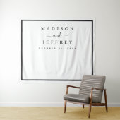 モノクロ ミニマル ウェディング バックドロップ タペストリー (インサイチュ(横))