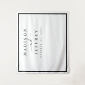 モノクロ ミニマル ウェディング バックドロップ タペストリー (正面)