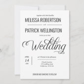 モノクロ ミニマル ウェディング 招待状 (正面)