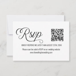 モノクロ ミニマル ウェディングQRコード RSVP
