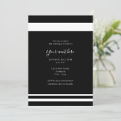 モノクロ ミニマル エレガント ディナー パーティー イベント 招待状 (スタンド正面)