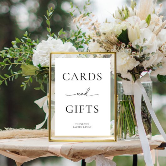 モノクロ ミニマル カードとギフト ポスター