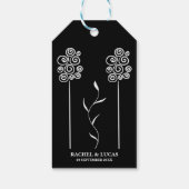 モノクロ ミニマル カーリー フラワー ギフトタグ (裏面)