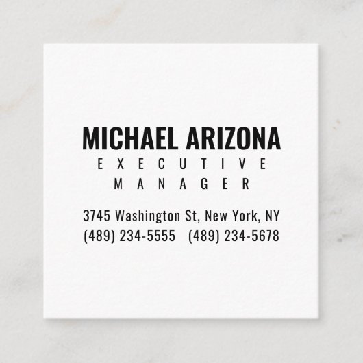 モノクロ ミニマル シンプル プレーン エンクロージャーカード (正面)