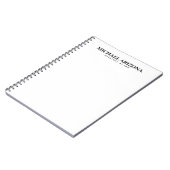 モノクロ ミニマル シンプル プレーン ノートブック (左側)