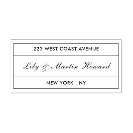 モノクロ ミニマル スクリプト アドレス セルフインキングスタンプ