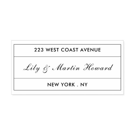 モノクロ ミニマル スクリプト アドレス セルフインキングスタンプ (デザイン)