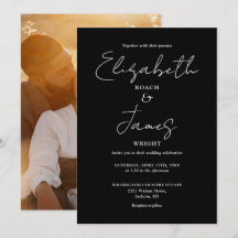 モノクロ ミニマル スクリプト フォト ウェディング