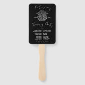 モノクロ ミニマル スクリプト 結婚式プログラム ハンドファン (裏面)