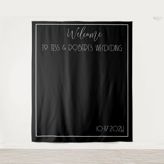 モノクロ ミニマル タペストリー (正面)