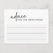 モノクロ ミニマル ブライダルシャワー アドバイスカード エンクロージャーカード (正面)