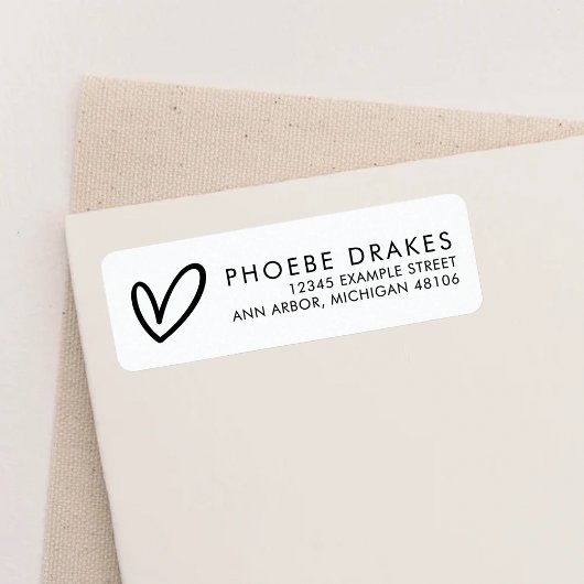 モノクロ ミニマル ブライダルシャワー 返信住所 ラベル