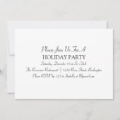 モノクロ ミニマル ホリデーパーティー 招待状 (正面)