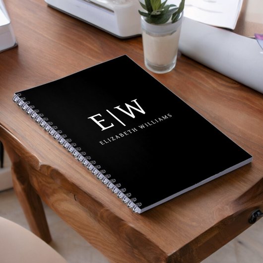 モノクロ ミニマル モダン モノグラム ノートブック