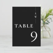 モノクロ ミニマル モノグラム テーブル ナンバー 招待状 (スタンド正面)
