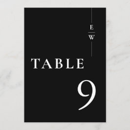 モノクロ ミニマル モノグラム テーブル ナンバー 招待状