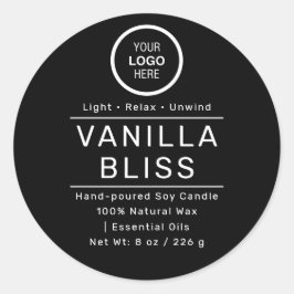 モノクロ ミニマル ラベル 手作り ソイ キャンドル