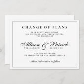 モノクロ ミニマル 延期結婚式 案内状 (正面/裏面)