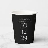 モノクロ ミニマル 特別な日のウェディング 紙コップ (裏面)