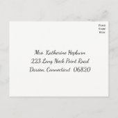 モノクロ ミニマル 結婚式の出欠確認 インビテーションポストカード (裏面)