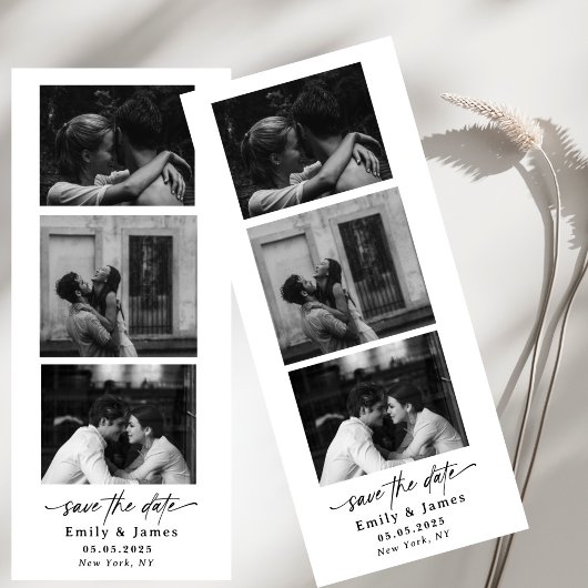 モノクロ ミニマル Save the date 招待状