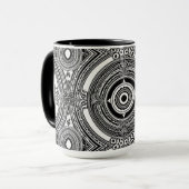 モノクロ メダリオン モチーフ マグカップ (正面左)